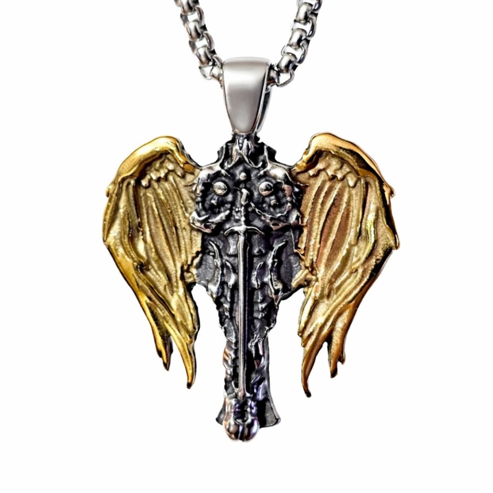 Archangel Michael Celtic Cross Saint Religious Catholic Protection Medal Pendant - Picture 5 of 15
